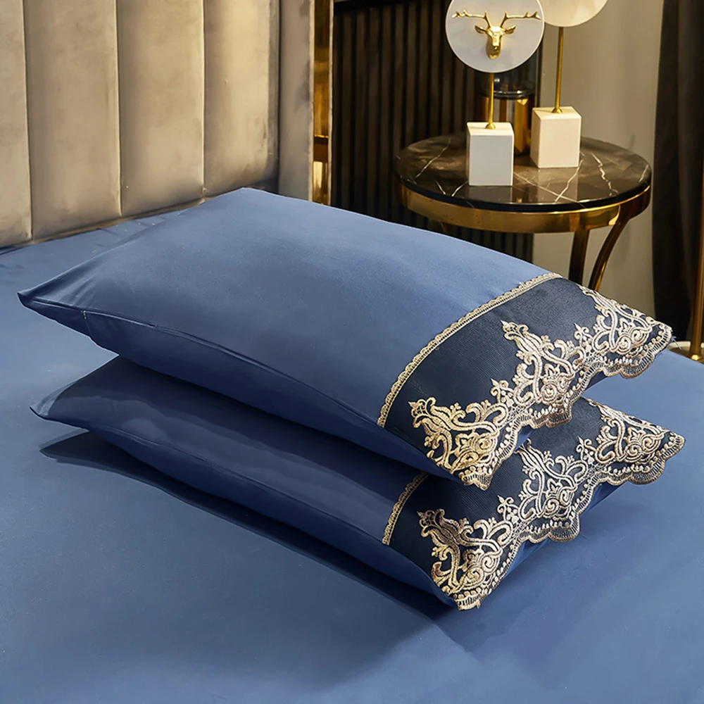 

2pcs Lace Decorative Pillowcases Princess Pillow Covers Home Bedding Pillow Case with Zipper 48cm×74cm