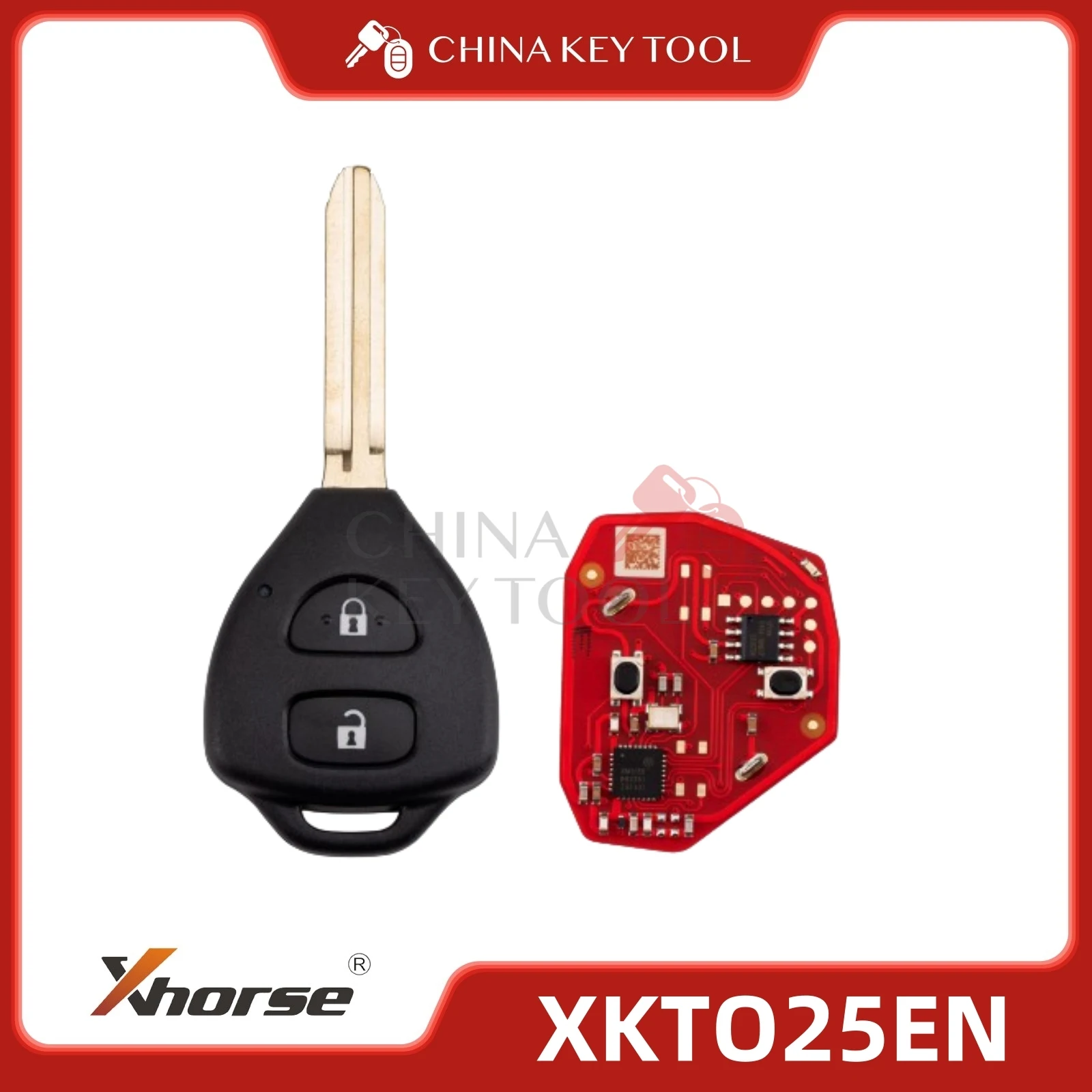 

Xhorse XKTO25EN проводной дистанционный ключ 2-го поколения для Toyota Style Flat 2 Buttons