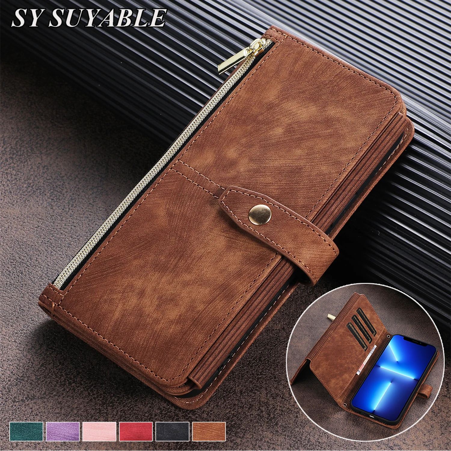 

Leather Zipper Wallet Case For Samsung Galaxy Note 20 10 Plus Ultra 9 8 PU Luxury Flip Card Slot Magnetic Shockproof Phone Cover