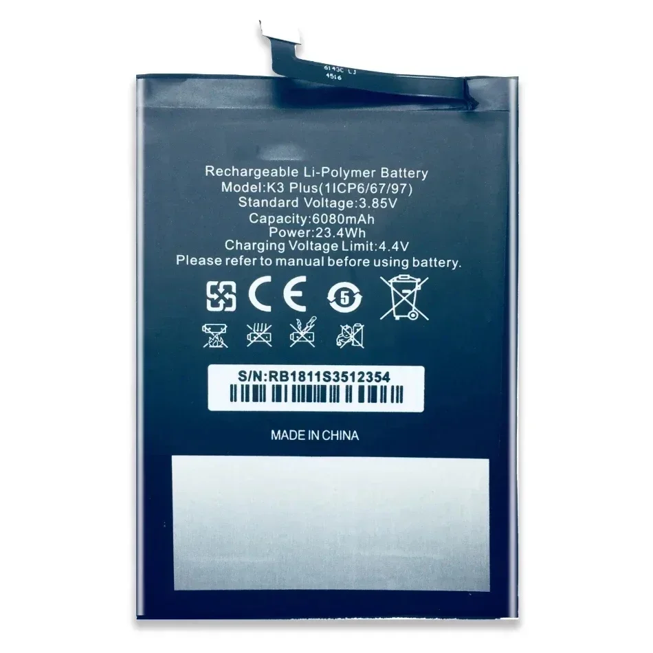 Сменный аккумулятор для мобильного телефона 6080 мАч OUKITEL K3 Plus