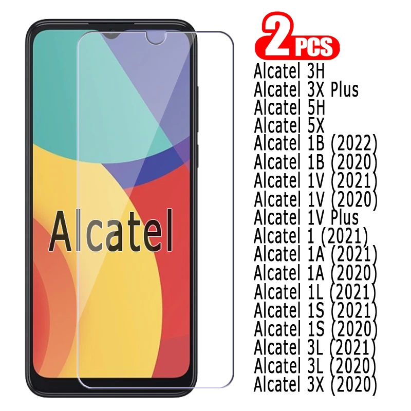 

2-1Pcs HD Glass For Alcatel 1B 1 1A 1L 1S 3L 3X 3H 5H 5X 1V 2020 2021 2022 Cover Film On Alcatel 1 3 5 A B L H S X V Plus Glass