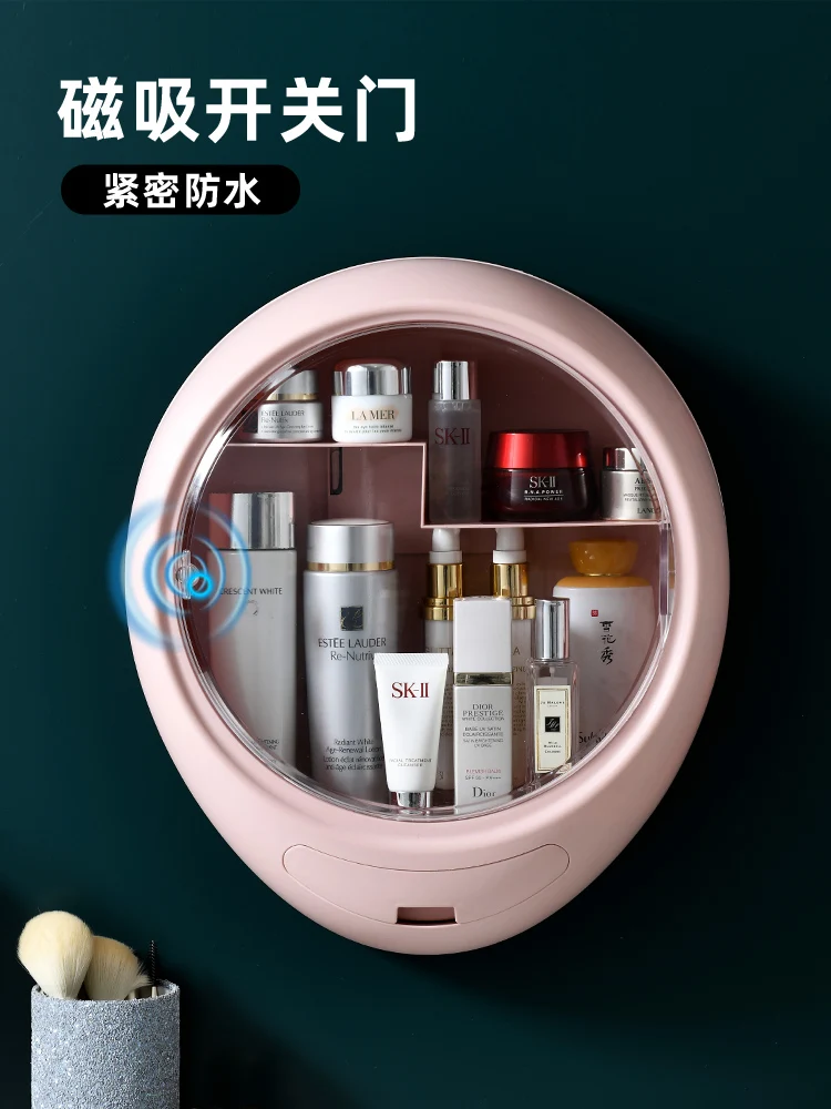 Ящик для хранения косметики настенный пыленепроницаемый бытовой вместительный