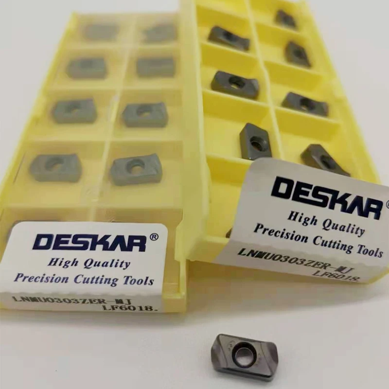 

10 шт. LNMU0303ZER MJ TF618 LF6018 оригинальные карбидные вставки для настольного компьютера, токарный станок с ЧПУ, токарный станок, запчасти, инструмент для EXN03
