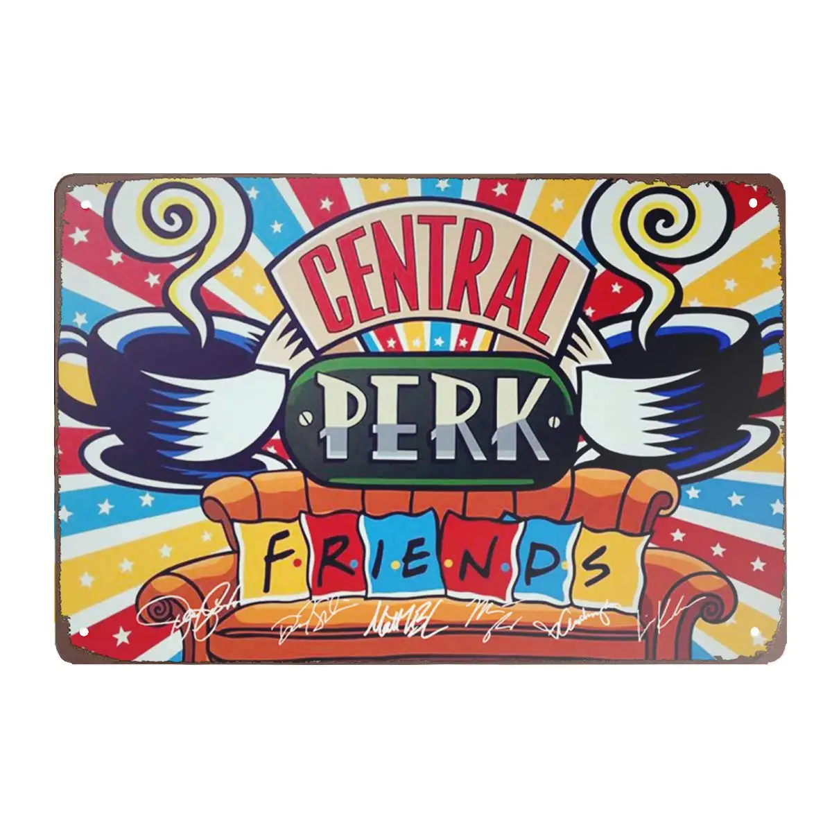 

Central perk Friends tin Signs Vintage bar Cafe Garage Home Wall Decoration Coffee Sign 8x12inch
