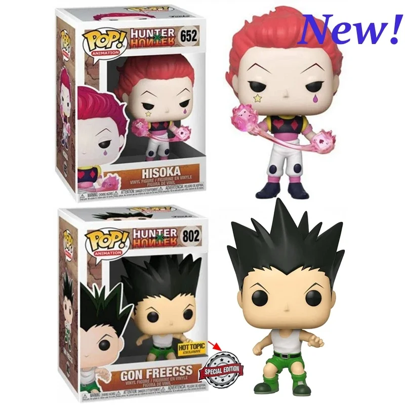 Новейшая серия Funko Pop Hunter Hisoka # 652 Gon Freecss 802 анимационная фигурка коллекция игрушек