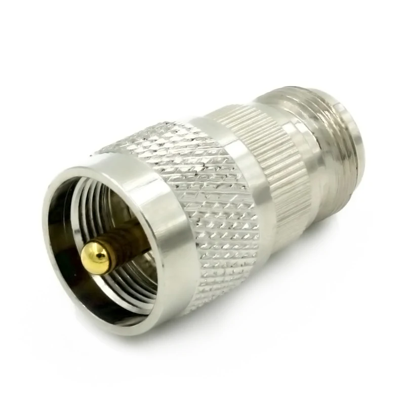 2 шт. Новый PL259 PL-259 UHF штекер в N гнездо RF коаксиальный разъем прямой никелированный