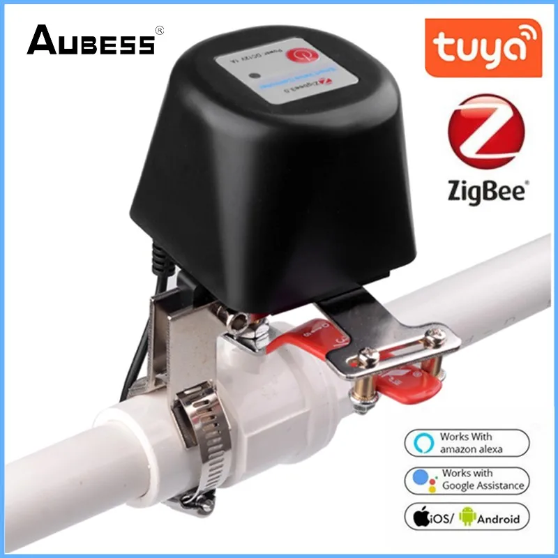 Умный контроллер клапана для воды и газа Tuya Zigbee автоматическое отключение умное
