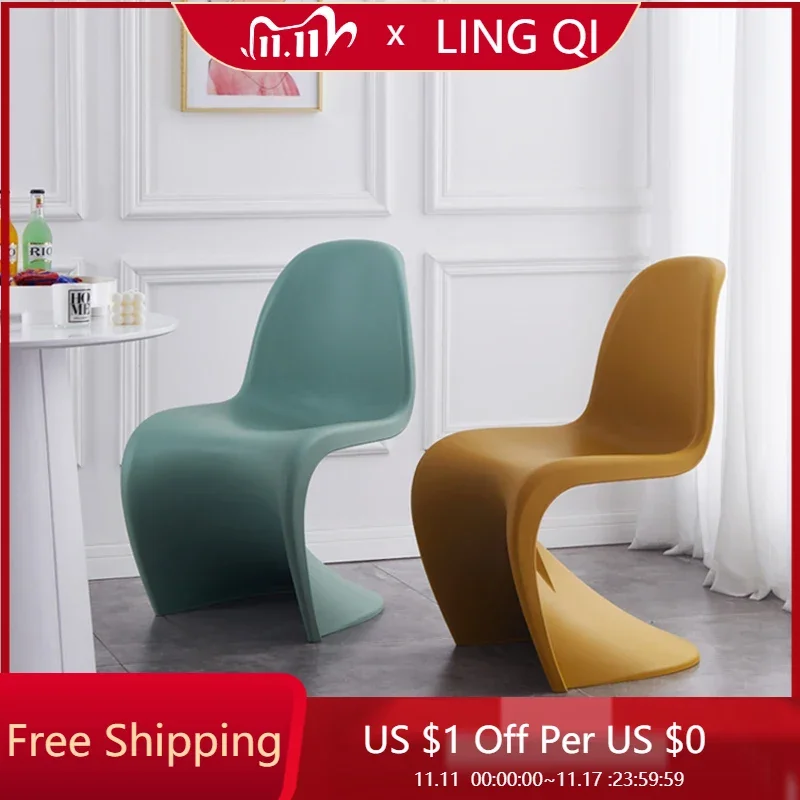 

Nordic Modern Dining Chairs Plastic Ultralight Designer Space Saving Chairs Waiting Minimalist Silla Plegable Household Items