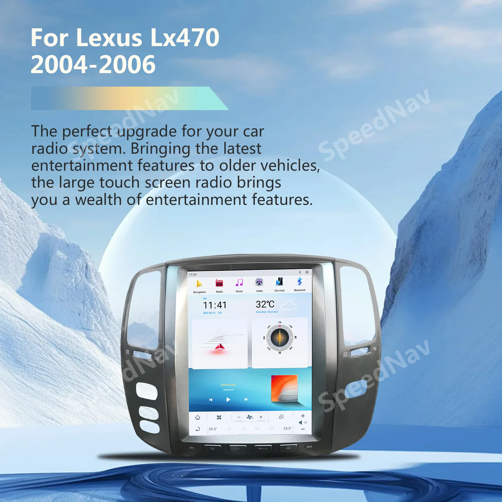 Автомобильный мультимедийный плеер для TOYOTA LAND CRUISER 100 LC100 LX470 2003-2007 Android 13 радио Carplay