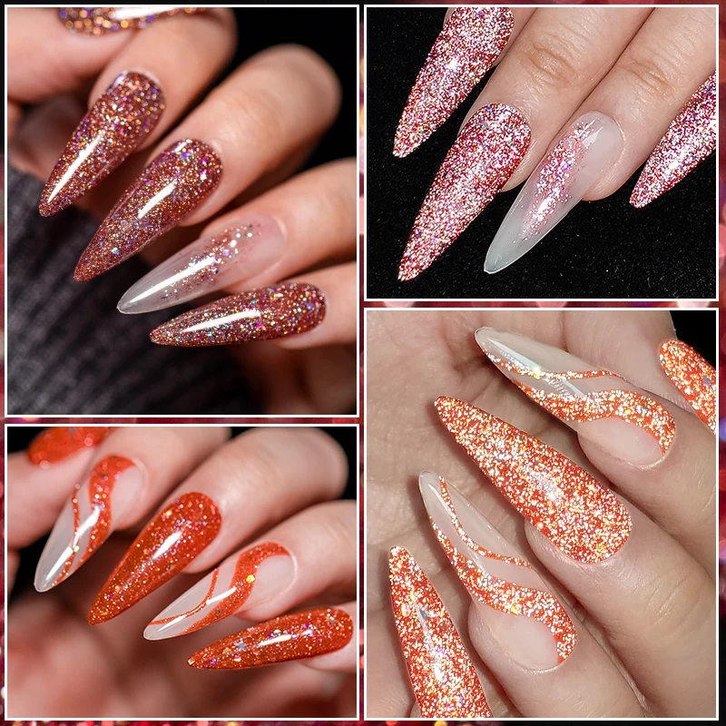 MEET ACROSS 7ML Светоотражающий гель лак для ногтей пропитанный УФ - гелем цветной