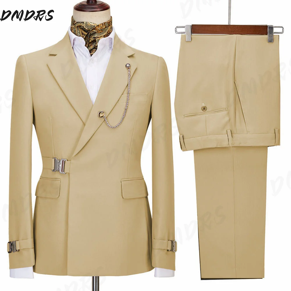 DMDRS Элегантный мужской костюм из полиэстера 2 предмета