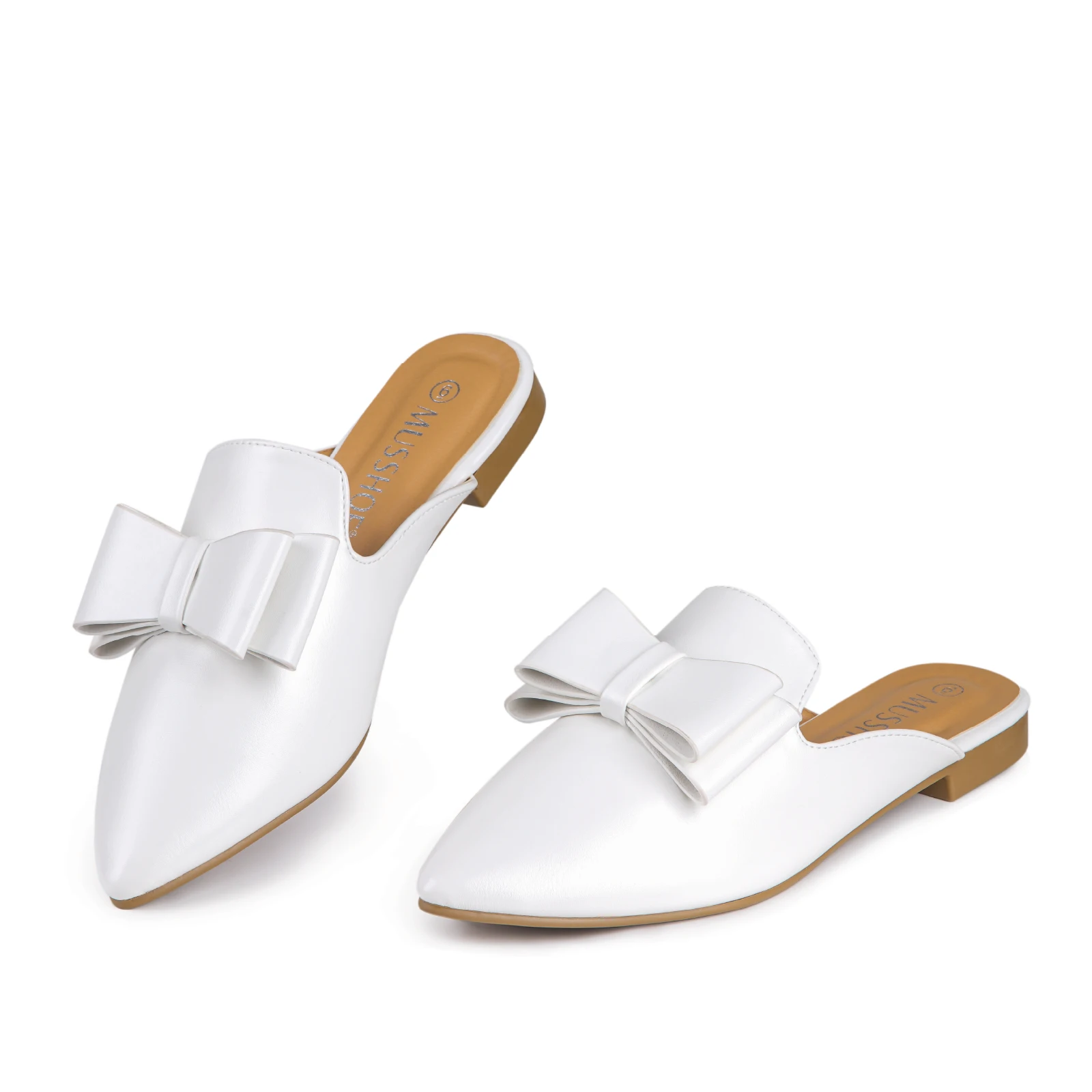 Mules for Women Slip On Women's Flats Comfortable Closed Pointed Toe Backless Loafers