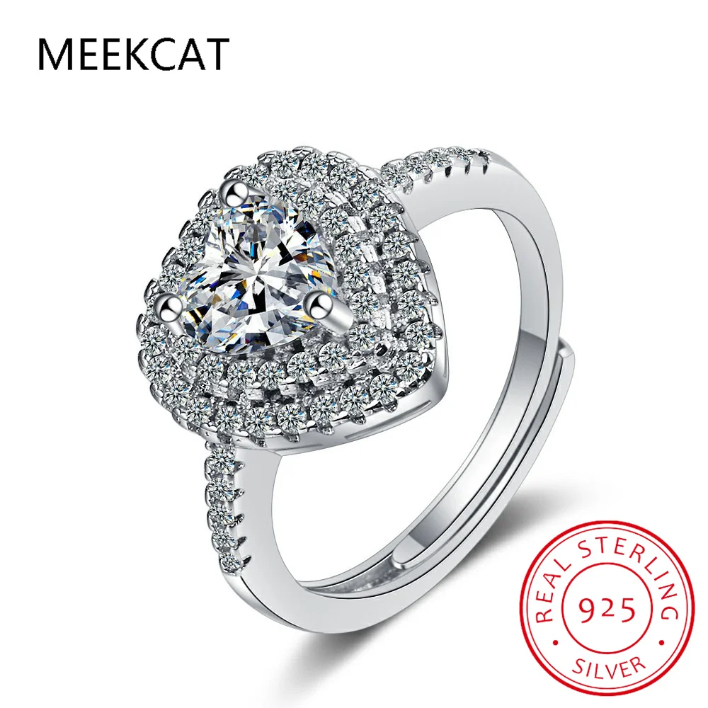 Кольцо в форме сердца с муассанитом для женщин сверкающие свадебные кольца