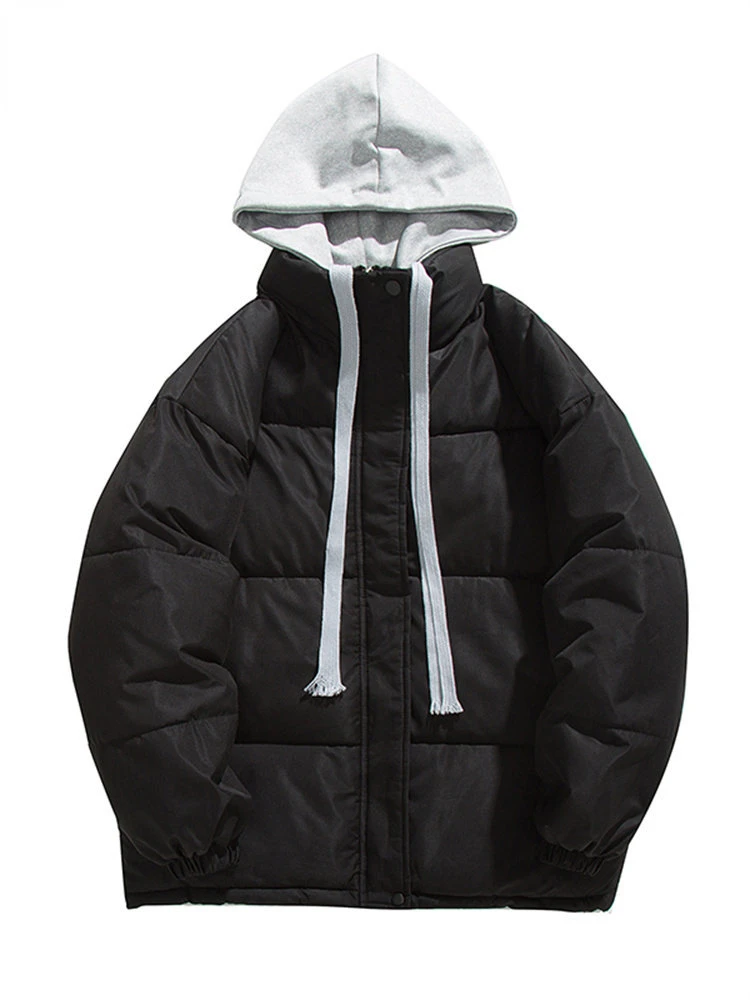 Coat Women Fall Winter 2022 Korean Fashion Y2k Jackets Loose Zipper Up Ladies Parkas with A Hood Blue Pink
