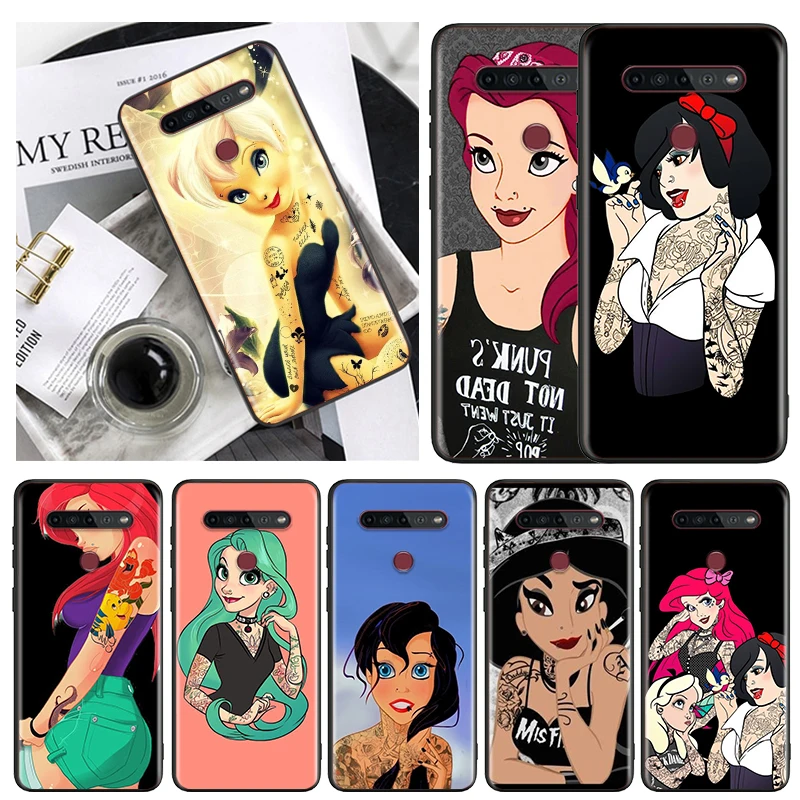 

Gril Princess Tattoo Phone Case Black For LG Q60 V60 V50S V50 V40 V35 V30 K92 K71 K61 K62 K51S K42 K41S K50S K22 G8S ThinQ