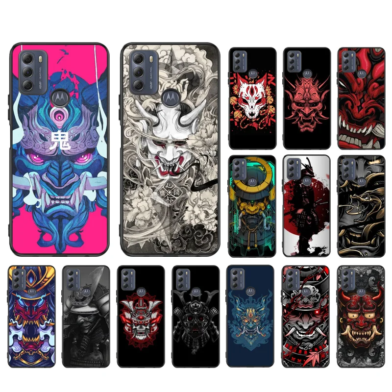 

Japanese Samurai Oni Mask Phone Case for Motorola Moto G9 Plus G7 G8 Play G7 Power G100 G20 G60 One Action Macro