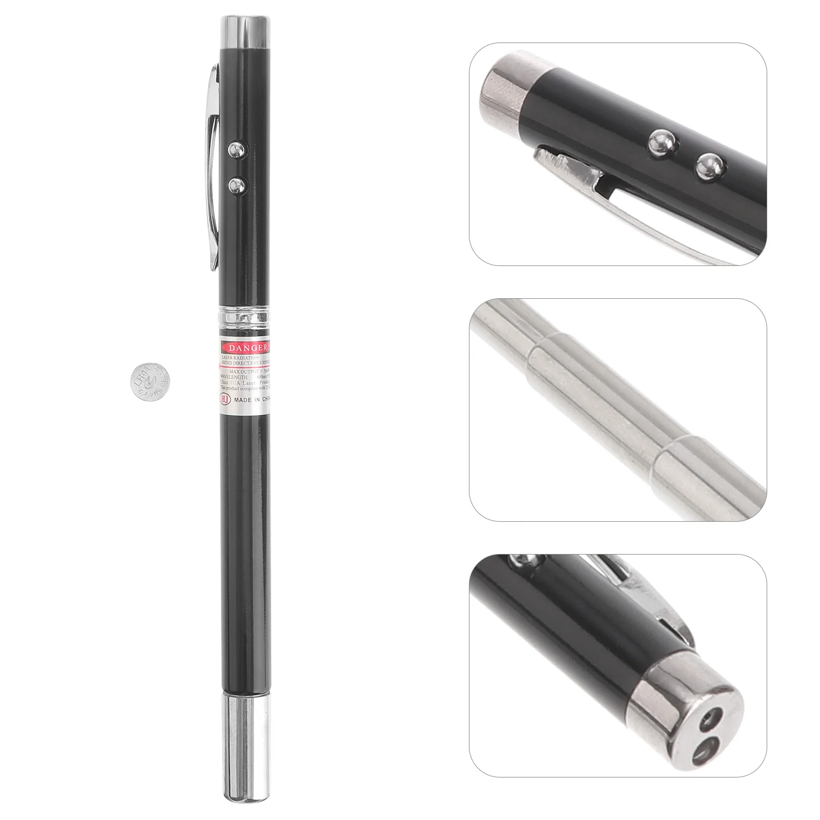 

Multifunction Flashlight LED Light Lamp Pointer 5 In 1 Telescopic Ballpoint Pen