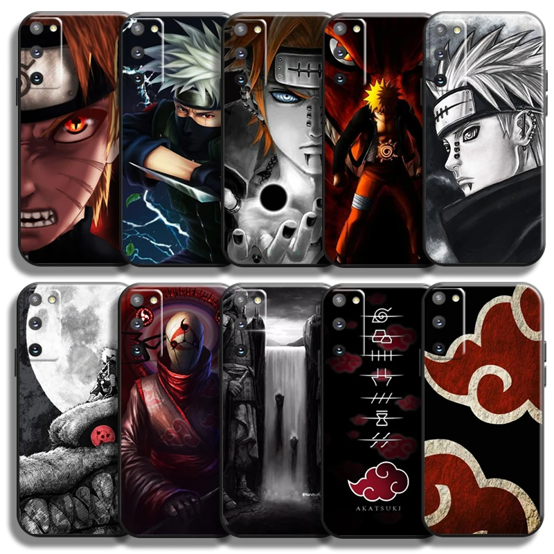 

Naruto Akatsuki Anime For Samsung Galaxy S21 S20 Plus Ultra Samsung S21 S20 FE 5G Phone Case Black Back Funda TPU