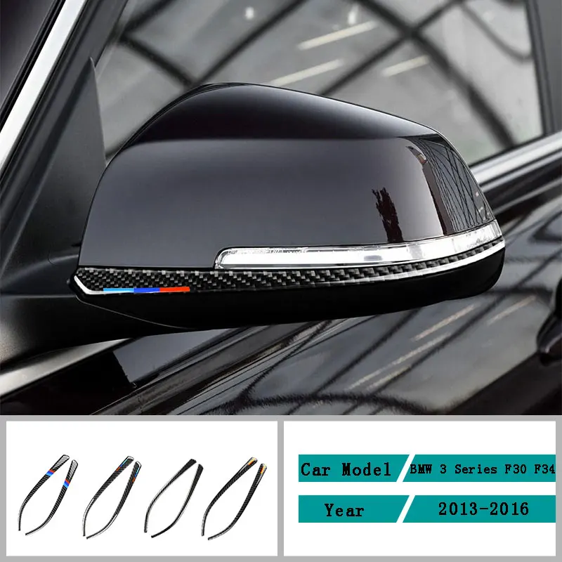 

Carbon Fiber Car Accessories Interior Rearview Mirror Anti-collision Strip Cover Trim Stickers For BMW 3Series F30 F34 2013-2016