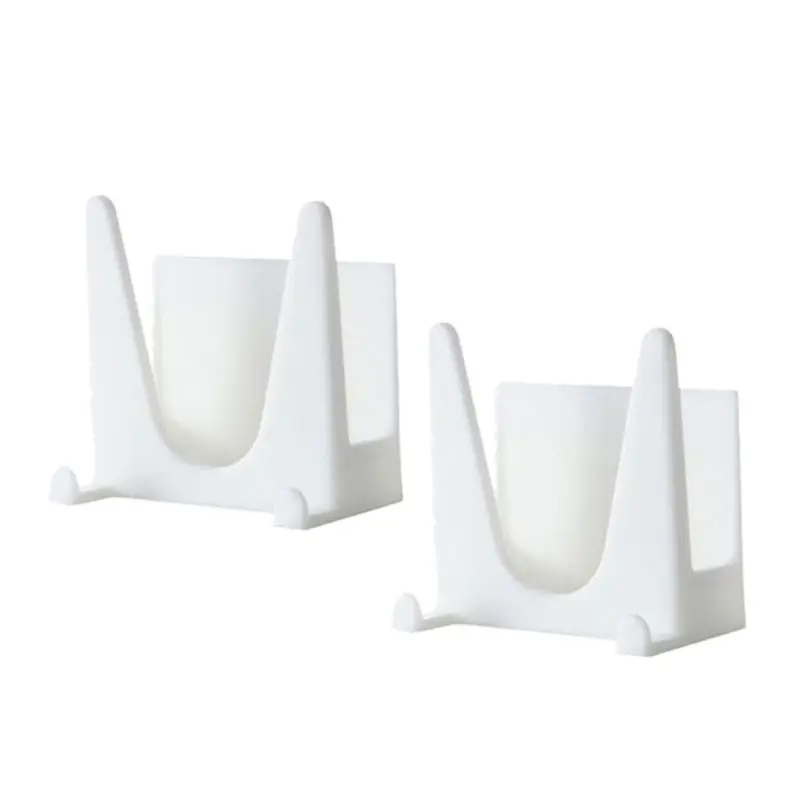 

2 Pcs Kitchen Wall Mounted Pan Pot Cover Lid Sticky Holder Cooking Tool Shelf Organizer Multi-function