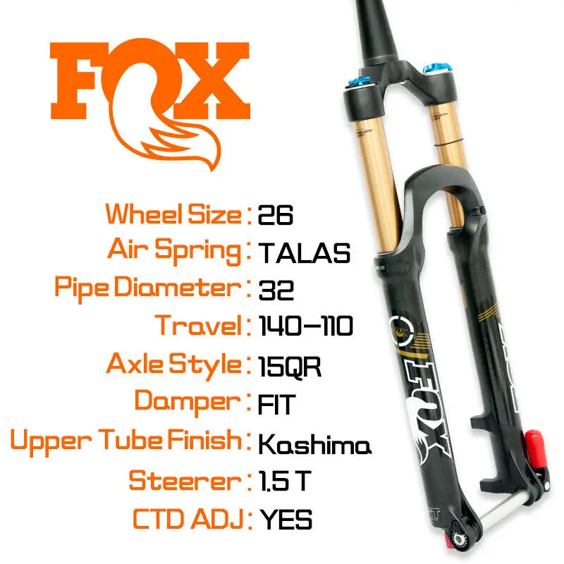 

Fox 2015 TALAS 32-вилка Касима 26 дюймов F-S 140-110 мм CTD 15QR 1,5 T 39 мм грабли AM