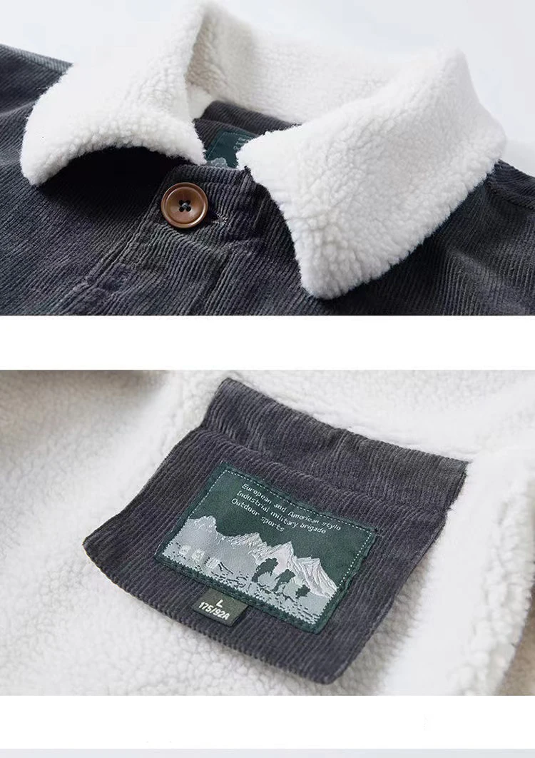 Men's Jacket Male Tooling Cotton-padded Jackets Winter Lambs Thickened To Keep Warm Brief Paragraph Cotton Jacket Men's Clothing