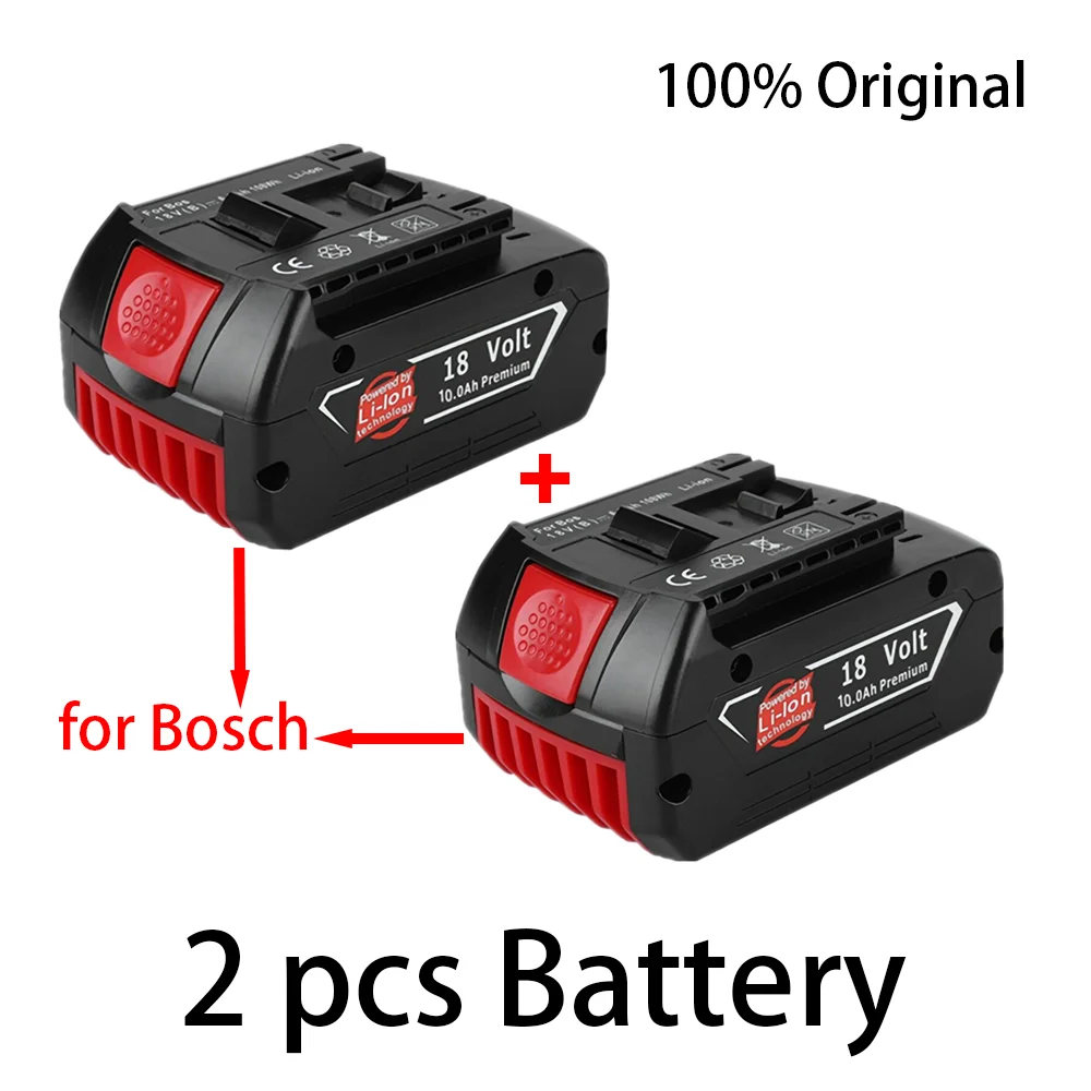 Литий-ионный аккумулятор 18 в, 10 Ач, перезаряжаемый, для Bosch, BAT609, BAT609G, BAT618, BAT618G, + 1 зарядное устройство