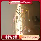 Хрустальные колокольчики, звезда, луна, солнце, Ловцы, призмы, подвеска, Ловец снов с покрытием, подвесная капля для улицы, помещения, сада, ветрянки