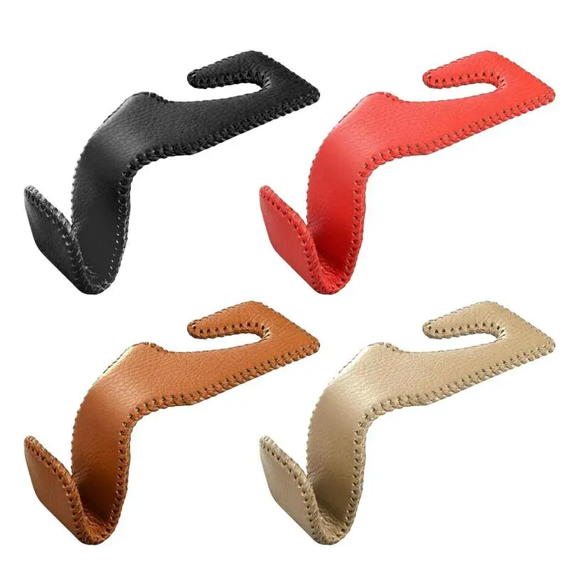 

Вешалка на сиденье автомобиля, портативный кожаный крючок на подголовник автомобиля, для кошелька, пальто, зонтиков, продуктов