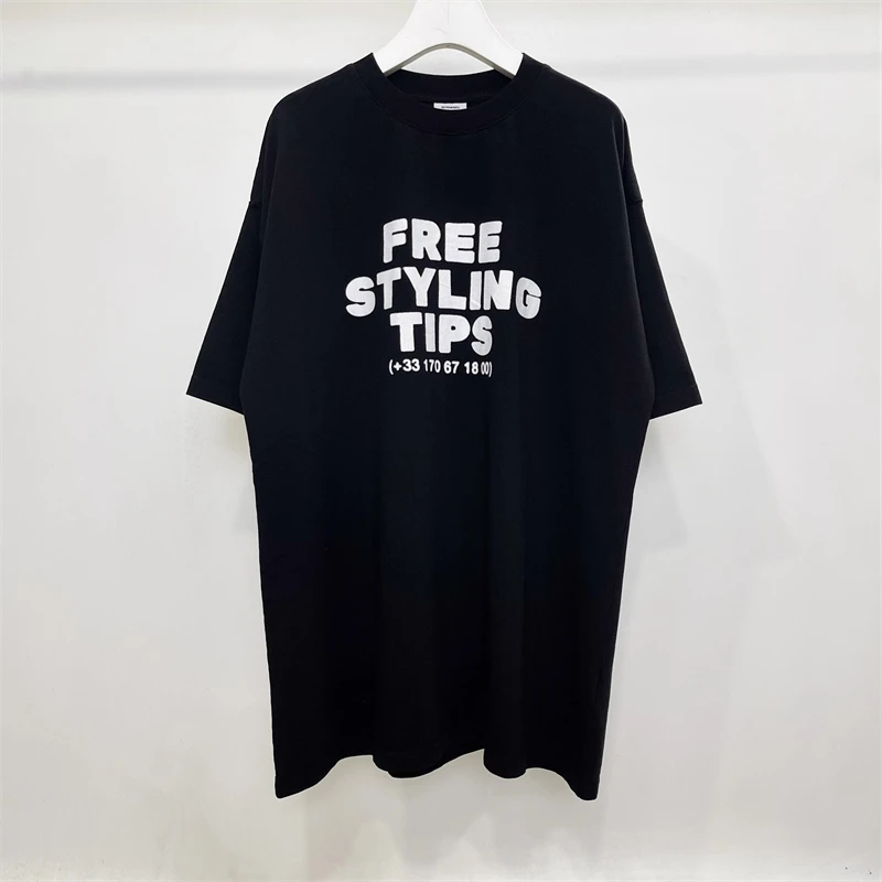 

23SS Hip Hop FREE STYLING TIPS Vetements T-Shirt Men Women 1:1 High Quality Casual Black VTM Top Tees T Shirt Skateboard