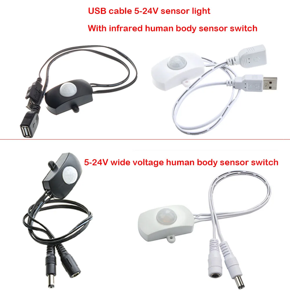 Motion sensor USB light with 5-24V wardrobe 5A sensor light with infrared human body sensor light bar module infrared sensor