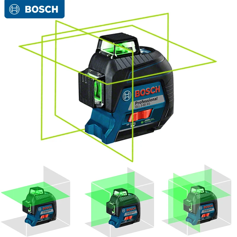 

Лазерный уровень Bosch, зеленый самонивелирующийся нивелир с вертикальными и горизонтальными линиями, 12/2 линий