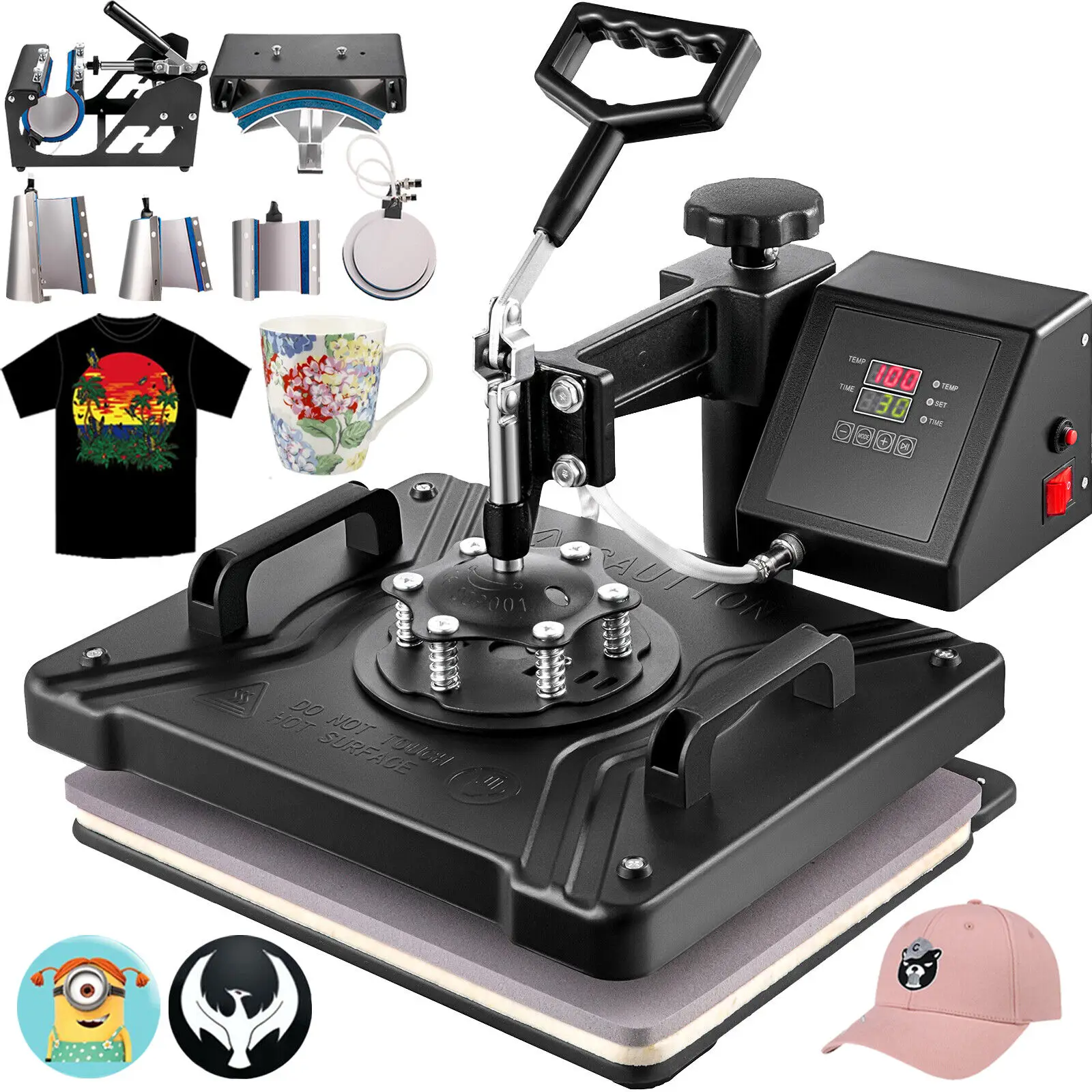 

VEVOR 8 in 1 Digital Heat Press Machine Transfer 12"x15" T-shirt Mug DIY Printer for T-Shirt Mug Hat Plate Sublimation Printing