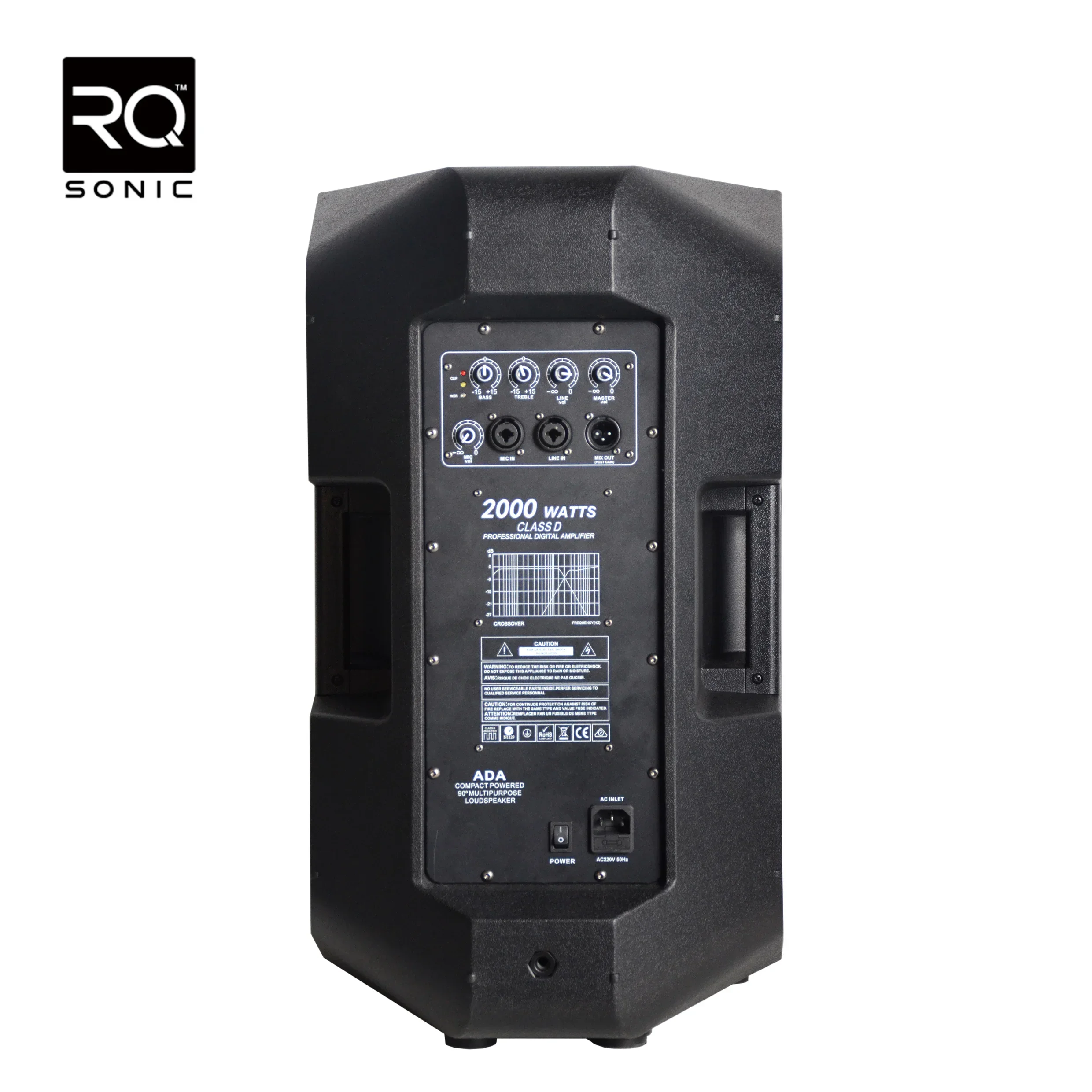 RQSONIC CAU15ADA Профессиональный P Audio 500 Вт 15 дюймов с питанием от Speak Активный цифровой