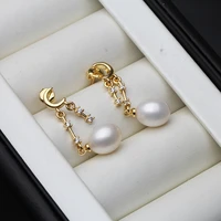 925 sterling silver natural freshwater dangle pearl earrings for women anniversary gift white black grey