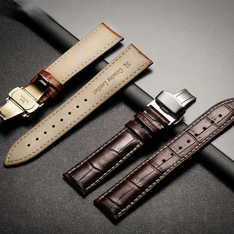 Фото Ремешок из натуральной телячьей кожи для часов Tissot Seiko, 18 мм 19 мм 20 мм 21 мм 22 мм 24 мм №4
