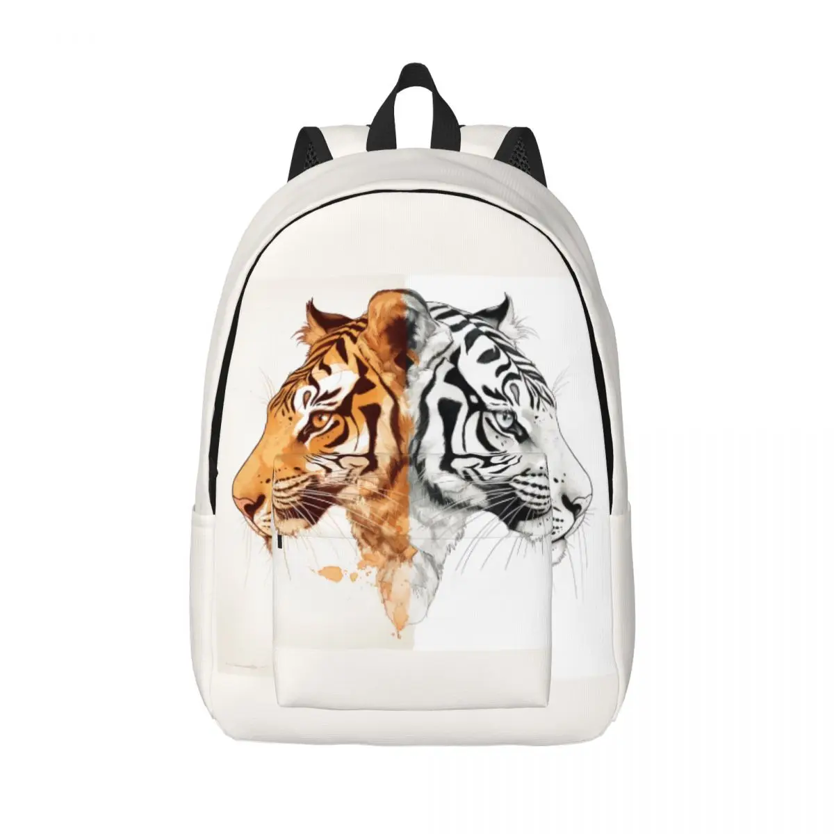 

Tiger Canvas Backpacks Two Sides To Face Bag Workout Backpack Large Funny Bags