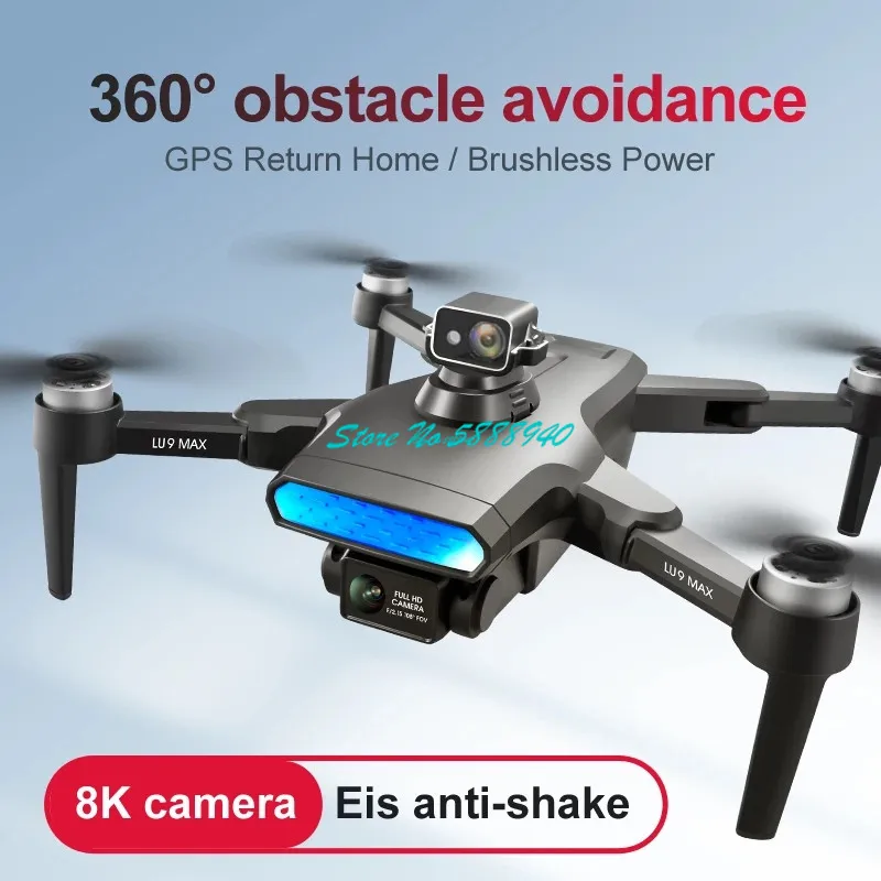 

GPS Retuen Brushless 360°Smarts Obstacle Avoidance WIFI Real Time RC Drone 5000M 8K Dual Camera EIS Anti-Shake FPV RC Quadcopter