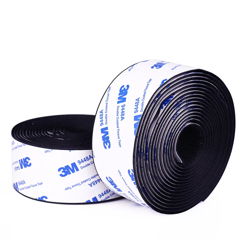 

MOQ 1M 20/25/30/38/50mm Strong Self adhesive Fastener Tape Hooks and Loops sticker velcros adhesive 3M Glue Magic diy velcro