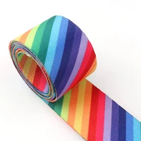 5 yards colorful strap 1 5 rainbow webbing top quality stripe webbing soft ribbon webbing belt purse strap canvas webbing strap