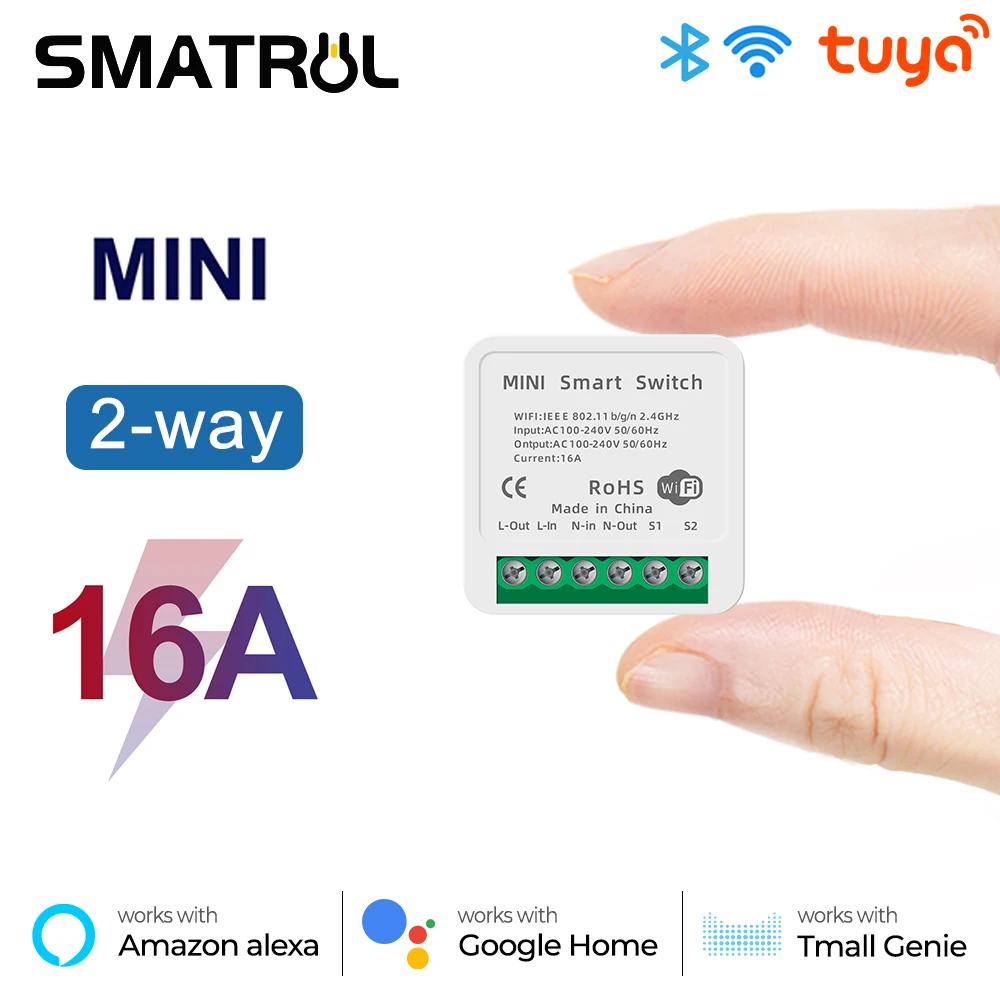 SMATRUL Tuya 16A мини Интеллектуальная Беспроводная (Wi-Fi) 