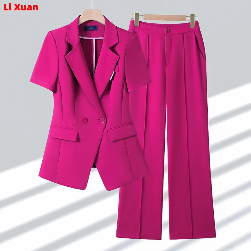 New Elegant Women Formal Suits For 2023 Summer High Quality Fashion Slim Casual Blazer And Pants Office Ladies Work Wear