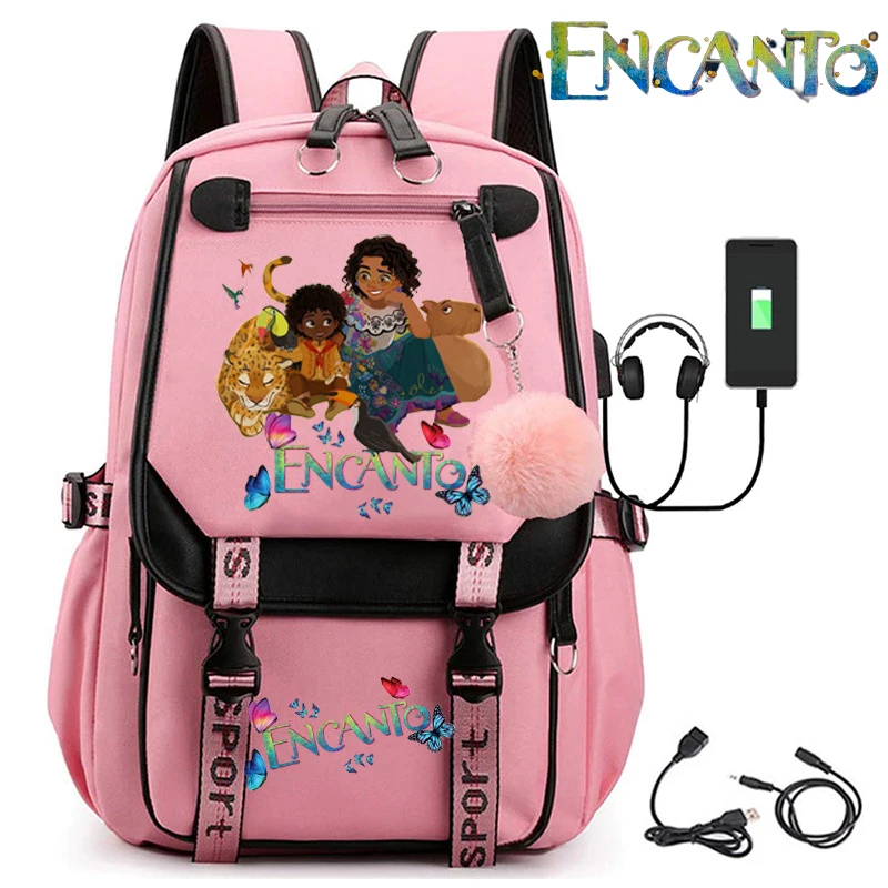 

Disney Encanto Movie Pixar Mirabel Cosplay Schoolbag Pencil Case Anime Madrigal Character Bag Action Figure Kawaii Toys Kid Gift