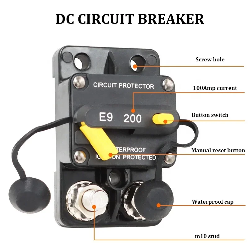 200A 12V-48V Автоматический выключатель Power Protect Предохранитель для троллинга с ручным