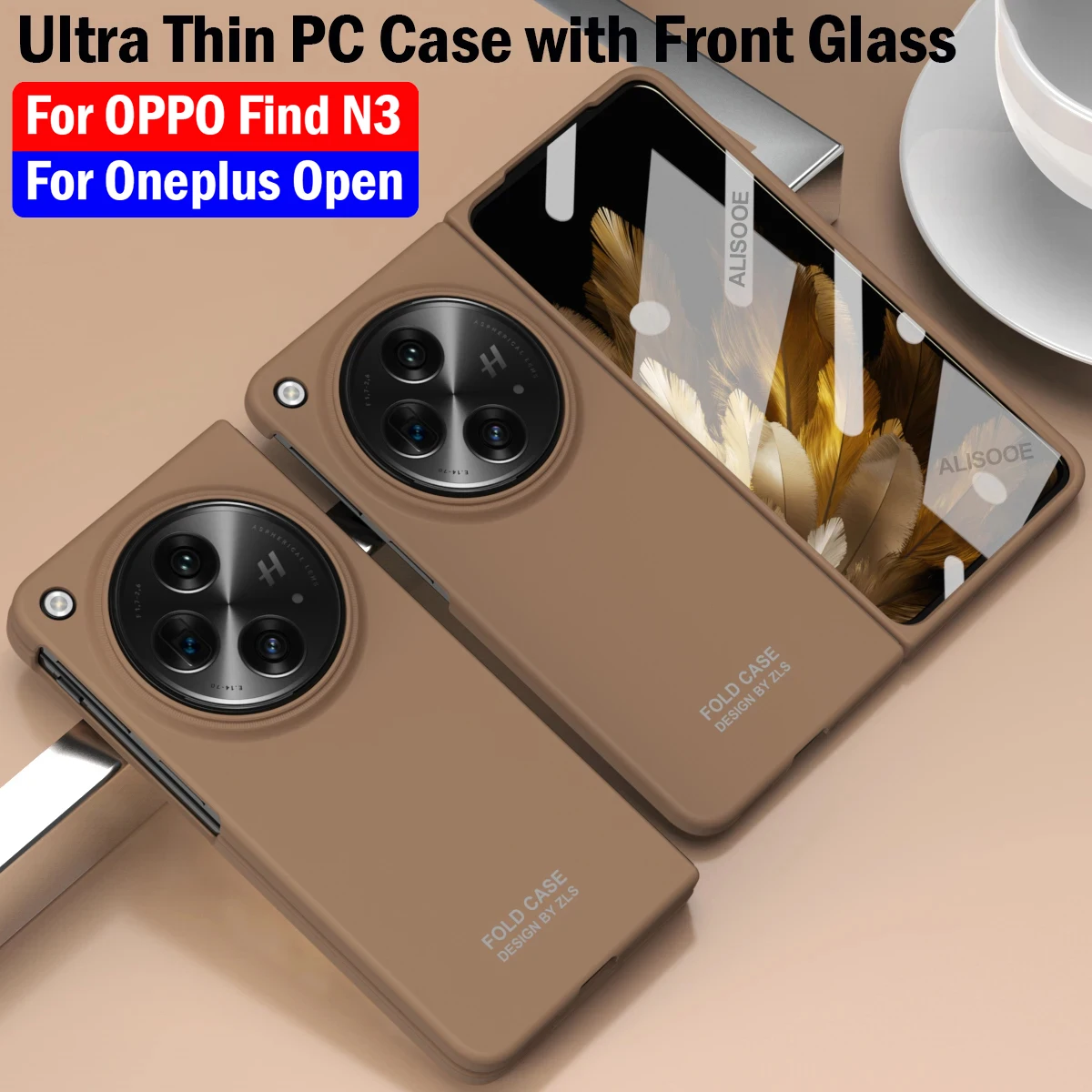 

Защитный чехол для Oneplus Open Case, Ультратонкий пластиковый жесткий защитный чехол из поликарбоната для OPPO Find N3 5G Capa со стеклом для переднего экрана