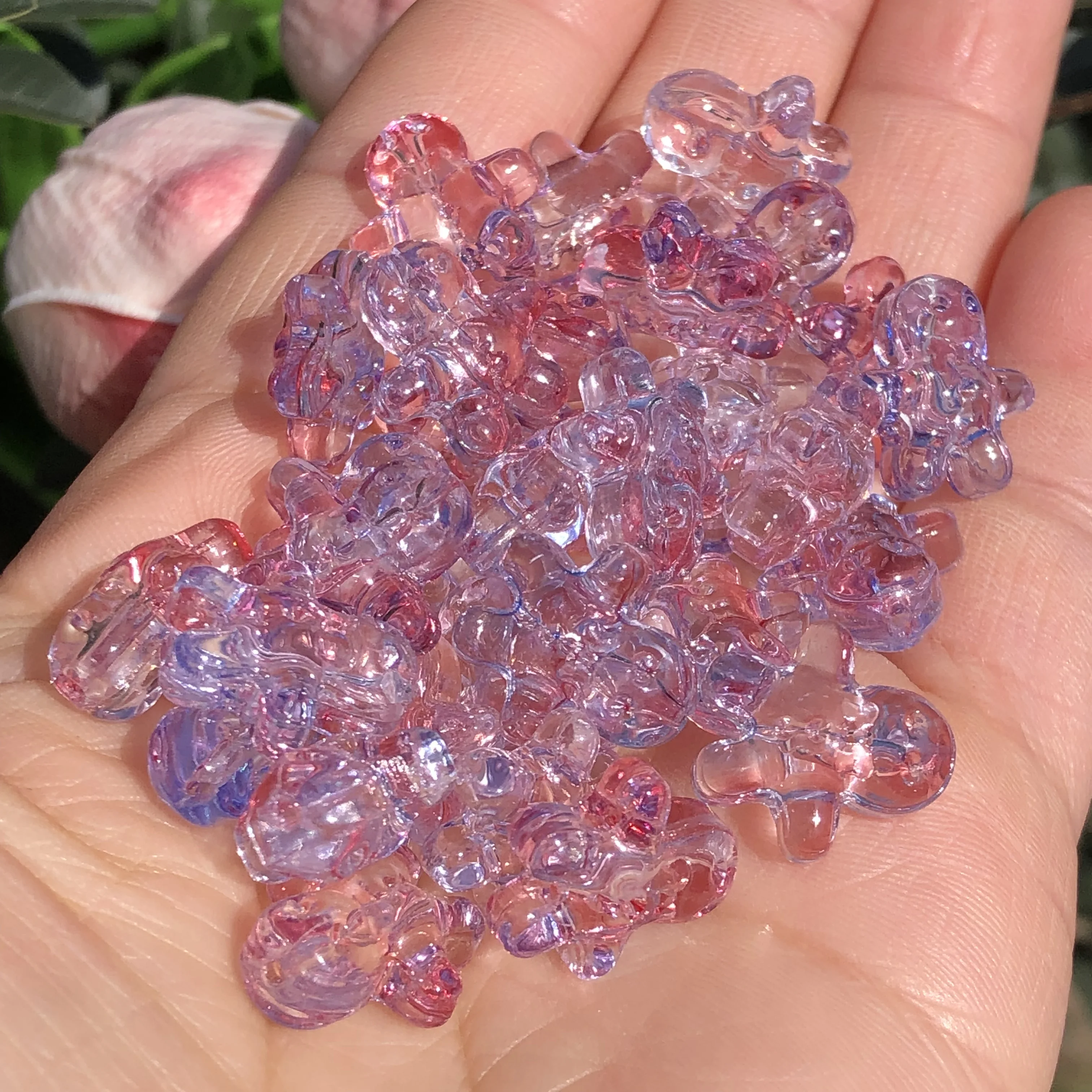 

30PC/lot Gingerbread Man Czech Purple Crystal Glass Beads Loose Spacer Beads for Jewelry Making Hairpin Handmade Diy Accessories