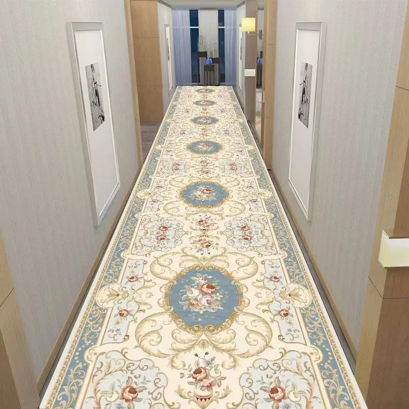 

Customizable Aisle Hallway Long Carpets European Stairs Corridor Home Decor Wedding Hotel Area Rug Long Runner Entrance Door Mat