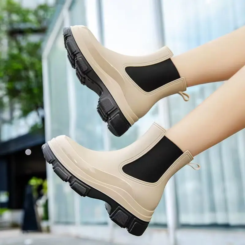 2024 новые женские четырехсезонные непромокаемые туфли на плоской подошве с