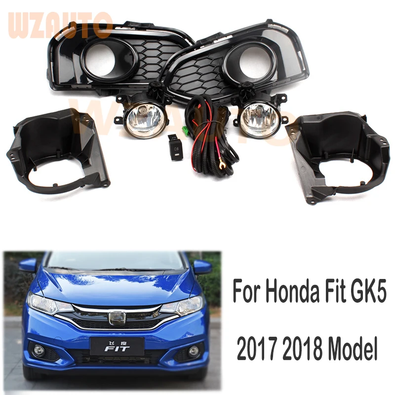 

Front Bumper Fog Light Assy Halogen Fog Lamp Set With Switch Wiring Harness Kit For HONDA FIT For JAZZ 2017 2018 2019 2020