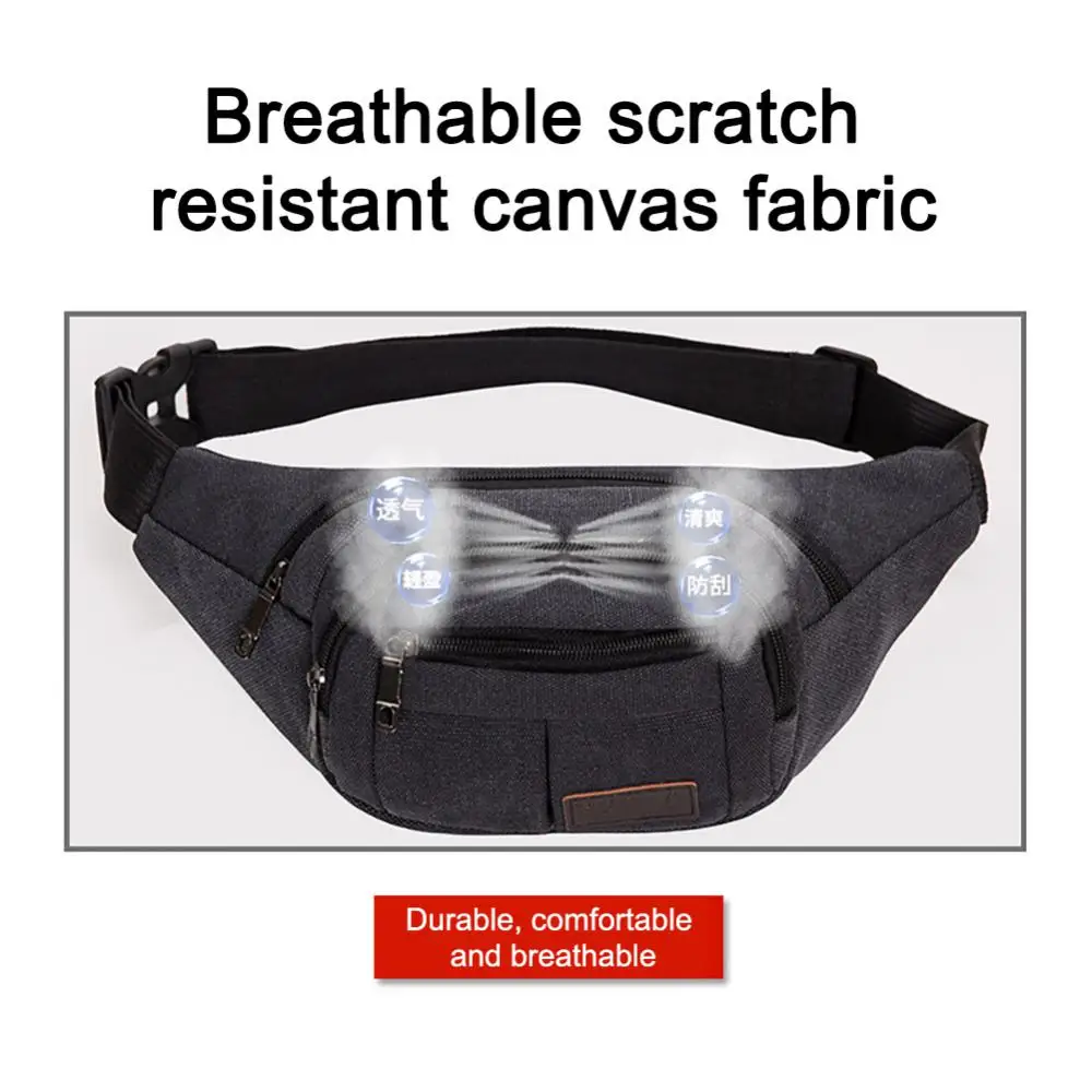 Canvas Leisure Packet Practical Cycling Waist Pack High Density Waterproof Running Pack Outdoor Accessory Canvas Bag Breathable